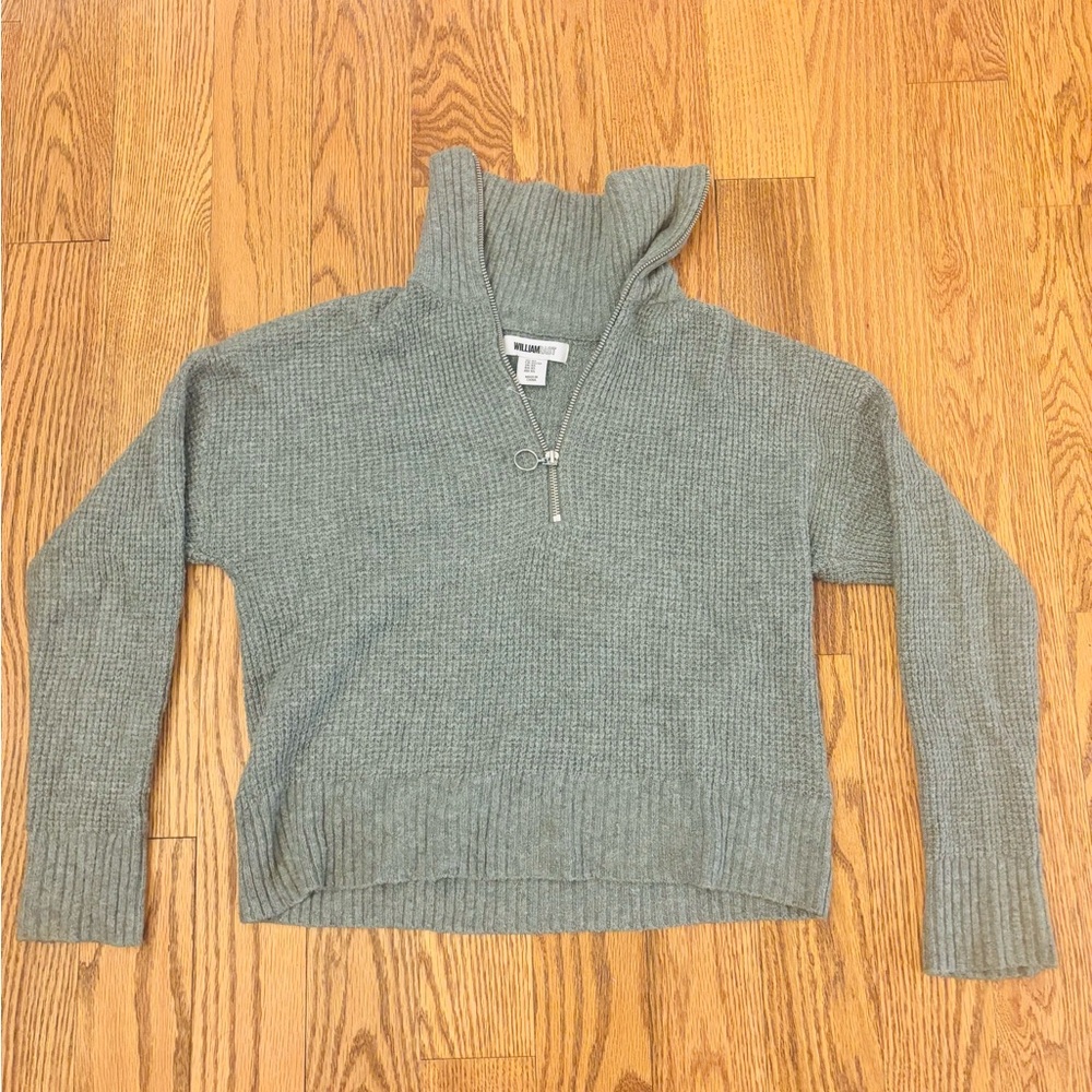 William Rast Gray Half-Zip Sweater